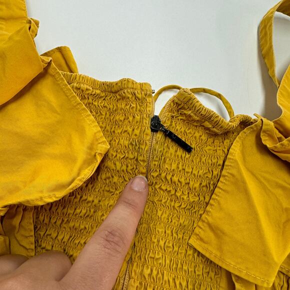 Jason Wu Top Womens 0 Yellow Flouncy Ruffle Crop Top COtton - Picture 11 of 12